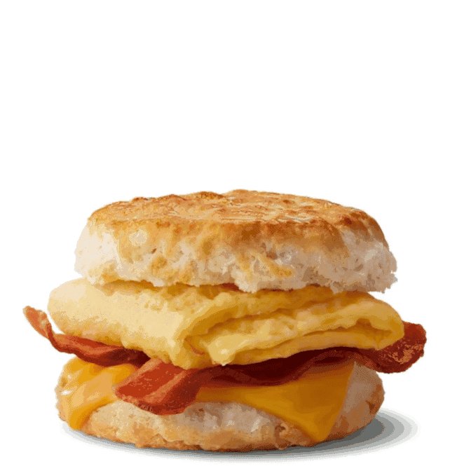 Breakfast menu featuring biscuits, grits, and coffee.